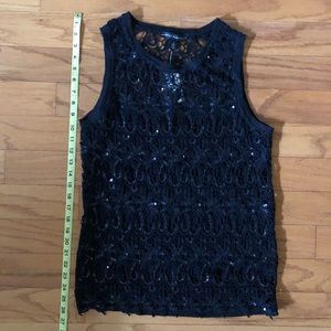 WHBM Black Lace Top